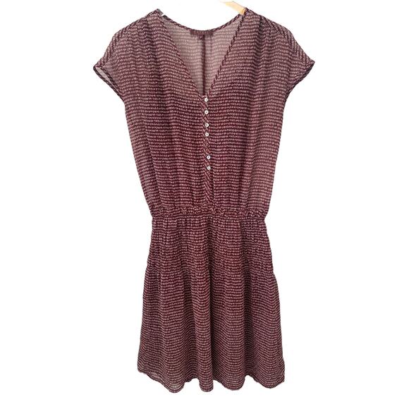 CASUAL CASUAL STREET MAROON PRINTED DRESS SIZE MEDIUM - Picture 1 of 9